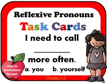 Preview of Reflexive Pronouns Task Cards