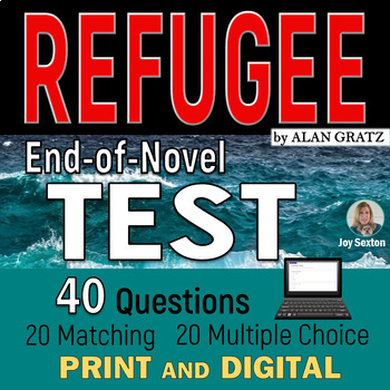 Preview of REFUGEE by Alan Gratz - End-of-Novel Test - Print & DIGITAL