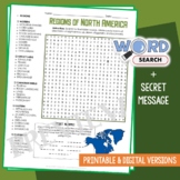 REGIONS of NORTH AMERICA Word Search Puzzle Map Activity W