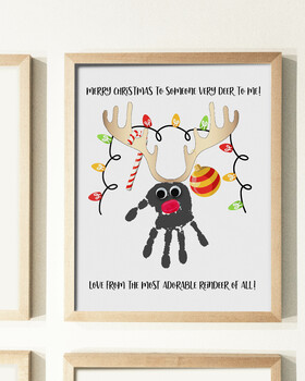 REINDEER CRAFT, CHRISTMAS HANDPRINT ART, KINDERGARTEN ACTIVITY ...