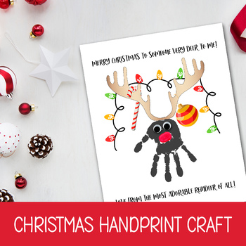 REINDEER CRAFT, CHRISTMAS HANDPRINT ART, KINDERGARTEN ACTIVITY ...