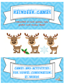 Preview of EI Vowel Team Game and Review-Reindeer Games! Orton Gillingham aligned