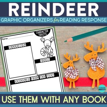 Preview of REINDEER READING COMPREHENSION Activities ANY BOOK Worksheets Christmas December