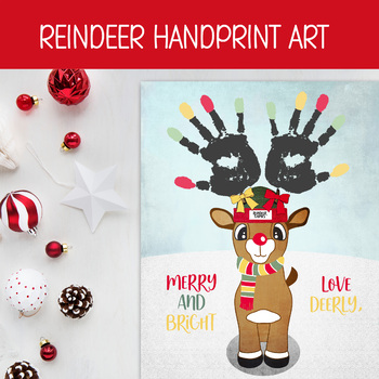 REINDEER HANDPRINT CRAFT, KIDS CHRISTMAS CARD IDEAS, DAYCARE HOLIDAY ...