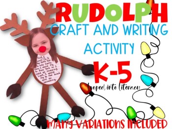 Preview of REINDEER WRITING CRAFT ACTIVITY K 1ST, 2ND, 3RD RUDOLPH SEQUENCE CHRISTMAS FUN!!