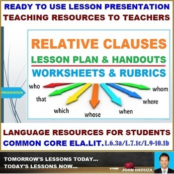 Preview of RELATIVE CLAUSE: READY TO USE LESSON PRESENTATION - 6 SESSIONS