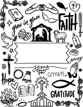Preview of RELIGION Coloring Doodle Page | BIBLE Lesson Coloring Page | BIBLE Verse