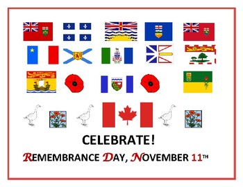Preview of REMEMBRANCE DAY, CANADA: POSTER/ with free acrostic activity