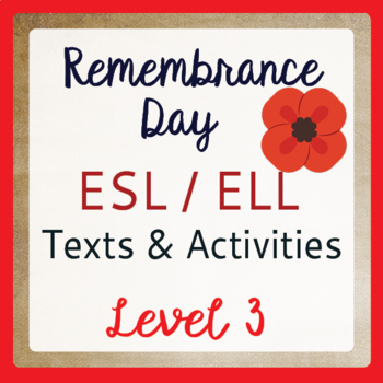 Preview of REMEMBRANCE DAY (ESL 3) Canada PRINT and EASEL