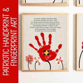 Preview of REMEMBRANCE DAY POEM HANDPRINT CRAFT, DIY VETERANS DAY ART, HOMESCHOOL ACTIVITY