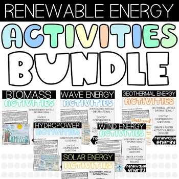 Preview of RENEWABLE ENERGY Lessons & Activities | Articles, Comprehension, Project & More