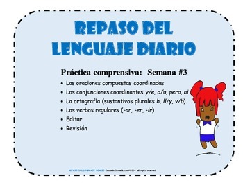Preview of REPASO DEL LENGUAJE DIARIO - Semana #3