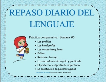 Preview of REPASO DEL LENGUAJE DIARIO - Semana #5