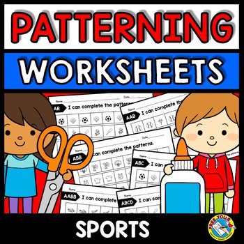 repeating patterns worksheets sports theme math activity kindergarten preschool