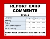 REPORT CARD COMMENTS: LANGUAGE; reading, writing, oral, me