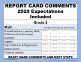 REPORT CARD COMMENTS: MATH includes 2020 expectations - EDITABLE