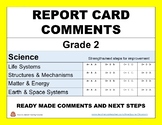 REPORT CARD COMMENTS: SCIENCE - EDITABLE