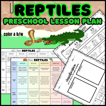 REPTILES- Preschool Weekly Lesson Plan by PavlyStyle | TPT