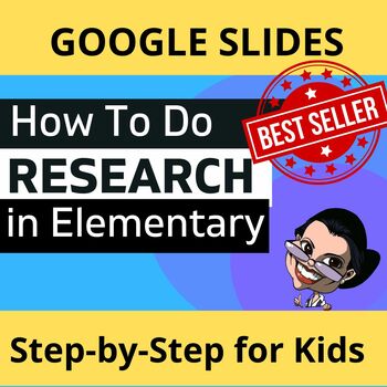 Preview of RESEARCH PROCESS for Beginners | Elementary Research Lesson | GOOGLE SLIDES