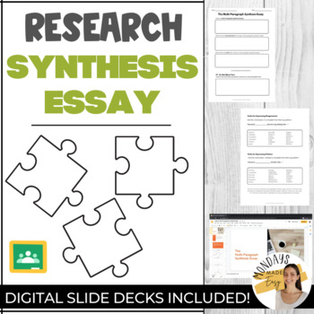 Preview of RESEARCH SYNTHESIS ESSAY Writing Introductory Lesson Handouts Google Classroom