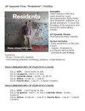 RESIDENTE Film Packet and Tests for Spanish Language Arts 