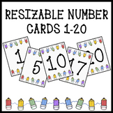 RESIZABLE Number Cards 1-20!