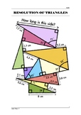 RESOLUTION OF TRIANGLES