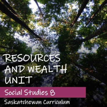 Preview of RESOURCES and WEALTH Unit - Saskatchewan Social Studies 8 - Distance Learning