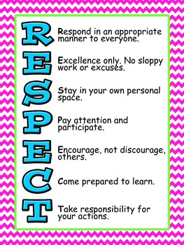 RESPECT poster by Keepsakes by Kristy | Teachers Pay Teachers