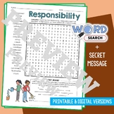 RESPONSIBILITY Word Search Puzzle Activity Vocabulary Work