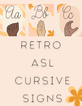 Preview of RETRO ASL CURSIVE ALPHABET LETTERS