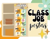 RETRO FLARE Classroom Jobs Posters with Groovy Flowers