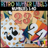 RETRO Number Labels 1-40