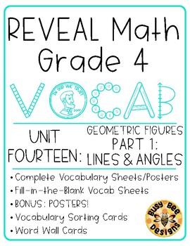 Preview of REVEAL Math Vocabulary Resources - Grade 4 U14 Part 1: Lines and Angles
