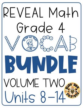 Preview of REVEAL Math Vocabulary Resources - Grade 4 Volume 2 BUNDLE