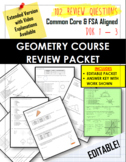 REVIEW PACKET - Full Year Geometry Curriculum Reviewed