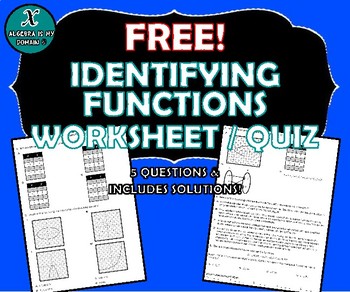 Preview of REVIEW / QUIZ - Identifying Functions - FREE!