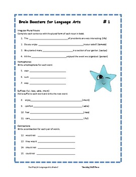 TEST PREP Language Arts Grade 5 REVIEW... Practice Worksheets Plus
