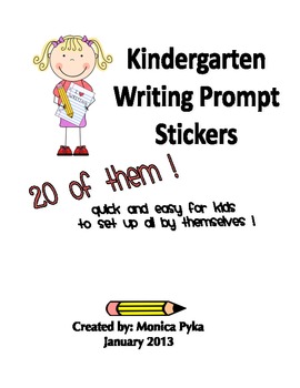 Preview of REVISED: Kindergarten Writing Prompt Stickers