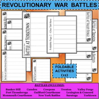 Preview of REVOLUTIONARY WAR BATTLES Foldables Activities