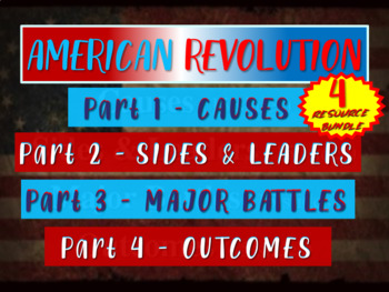 Preview of REVOLUTIONARY WAR: Causes, Leaders, Battles, Outcomes (62 slides) w guided notes