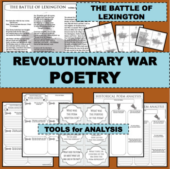 Preview of REVOLUTIONARY WAR Poem THE BATTLE OF LEXINGTON Poetry Study