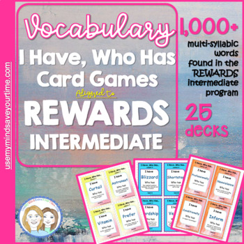 Preview of REWARDS Reading Program | Vocabulary Intervention Bundle | 25 I Have, Who Has
