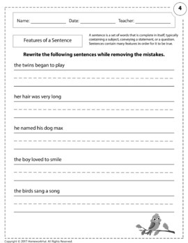 RF.1.1 - Print Concepts Worksheets by Homework Hut | TpT