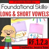 Short Vowels Long Vowels Worksheets and Lessons RF.1.2.a -