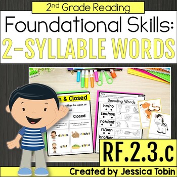 Preview of Syllables Worksheets & Activities, Open & Closed, Types, 2 Syllable RF.2.3.c