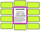 RF. 3.3 Word Work Hands-on SYNONYMS Literacy Center for Da