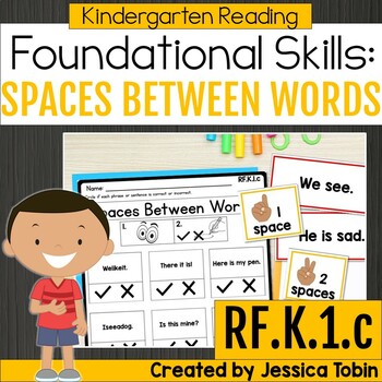 Preview of Spaces Between Words, Simple Sentences - Science of Reading RF.K.1.c