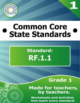 Preview of RF.1.1 First Grade Common Core Bundle - Worksheet, Activity, Poster, Assessment