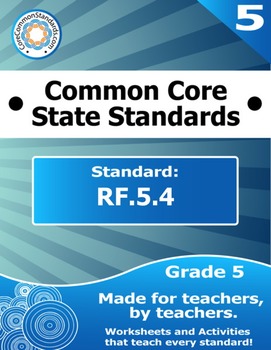 Preview of RF.5.4 Fifth Grade Common Core Bundle - Worksheet, Activity, Poster, Assessment